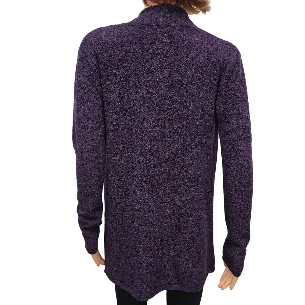 Barefoot Dreams Bamboo Chic Lite Open Cardigan Sweater Sz S/M Drape Front Purple